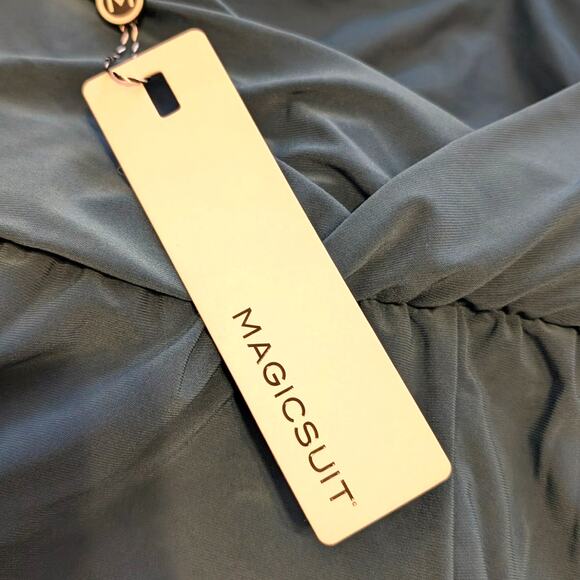 Magicsuit Women's Bianca One Piece Romper Swimsuit Spaghetti Strap Blue Size 10 - Picture 6 of 10